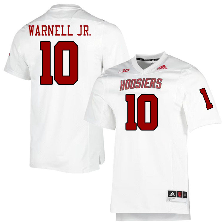 Men #10 DJ Warnell Jr. Indiana Hoosiers College Football Jerseys Stitched-Retro White
